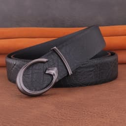 Men Designer Casual Fashion Smooth Buckle Leather belts High Quality Luxury Famous Brand young Jeans Coffee Genuine Leather Belt