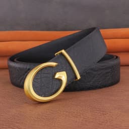Men Designer Casual Fashion Smooth Buckle Leather belts High Quality Luxury Famous Brand young Jeans Coffee Genuine Leather Belt