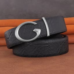 Men Designer Casual Fashion Smooth Buckle Leather belts High Quality Luxury Famous Brand young Jeans Coffee Genuine Leather Belt
