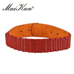 Maikun Wide Belts for Women Vintage Elastic Womens Belt Metal Hook Buckle