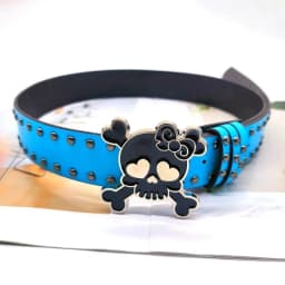 Women PU Belt Skull Buckle Waist Belt Subcultures Rivets Studded Waistband 2000s Jeans Pants Belt Hot Girl Waistband