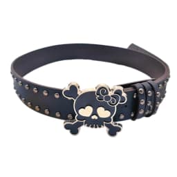 Women PU Belt Skull Buckle Waist Belt Subcultures Rivets Studded Waistband 2000s Jeans Pants Belt Hot Girl Waistband