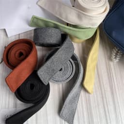 Women Double-Sided Faux Woolen Coat Belt 5x175cm Red Black Grey Yellow Pink Solid Colors Unisex Waist Belt