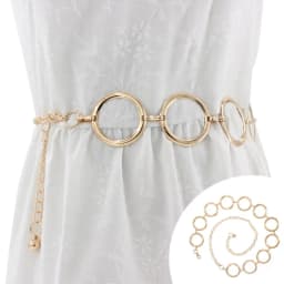 New Metal Round Chain Belt For Women Gold Silver Circle Waist Chain Female Girl Adjustable Thin Waistband Dress Accessories