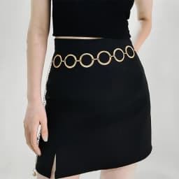 New Metal Round Chain Belt For Women Gold Silver Circle Waist Chain Female Girl Adjustable Thin Waistband Dress Accessories
