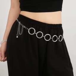 New Metal Round Chain Belt For Women Gold Silver Circle Waist Chain Female Girl Adjustable Thin Waistband Dress Accessories