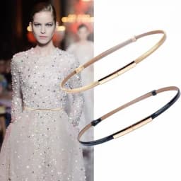 Fashion New Thin PU Leather Belt For Women Lady Gold Metal Buckle Adjustable Waistband Dress Coat Decoration Waist Straps