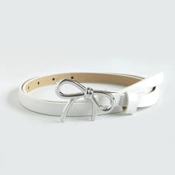Women Fashionable Gold Silver Bowknot Buckle Belt PU Leather Thin Belt Casual Versatile Trend Jeans Ladies Waistband