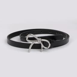 Women Fashionable Gold Silver Bowknot Buckle Belt PU Leather Thin Belt Casual Versatile Trend Jeans Ladies Waistband