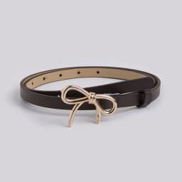 Women Fashionable Gold Silver Bowknot Buckle Belt PU Leather Thin Belt Casual Versatile Trend Jeans Ladies Waistband