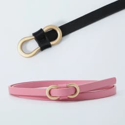 1x110cm Women Thin Belts PU Leather Simple Metal Buckle Belt Girls Dress Jean Pants Waistband Belt