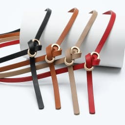 1x110cm Women Thin Belts PU Leather Simple Metal Buckle Belt Girls Dress Jean Pants Waistband Belt