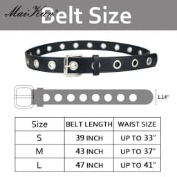 Maikun Punk Belts for Women Adjustable Hole Grunge Women Belt Luxury Designer Pin Buckle Leather Belt for Pants Dresses