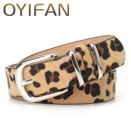 Ladies' leopard print belt personalized belt music festival belt paired with jeans dress needle buckle belt