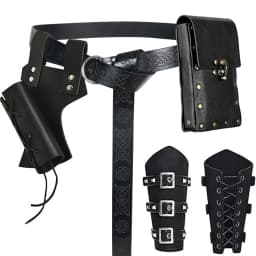 UYEE Renaissance Viking Belt Medieval Vintage Waist Bag Faux Leather Bracers Accessories for Halloween LARP Cosplay Belt