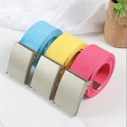 Fashion New Unisex Trousers Belts Canvas Belt Metal Buckle Men Women Boys Jeans Belts Candy Colors Top Quality140cm Luxury Belts