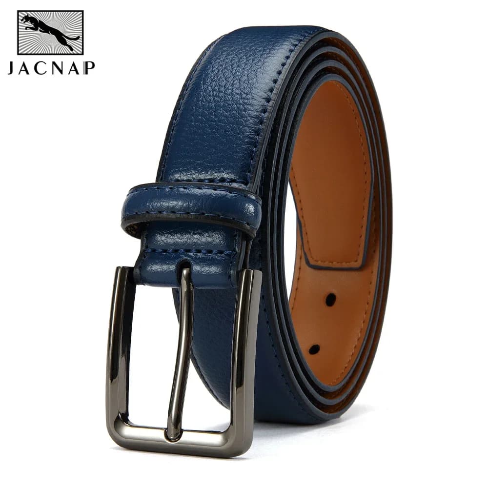Men's Fashion Metal Alloy Automatic Buckle Adult Leather Brand Jeans Business Belt
