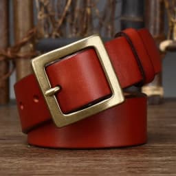 3.8CM Men High Quality Genuine Leather Belt Luxury Designer Brass Copper Buckle Belts Pure Cowskin Strap Male Jeans for Man