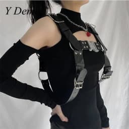 Y Demo Techwear Punk Metal Buckles Women Straps Belt Rock Adjustable Body Harness Female Dress Accessory