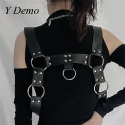 Y Demo Techwear Punk Metal Buckles Women Straps Belt Rock Adjustable Body Harness Female Dress Accessory