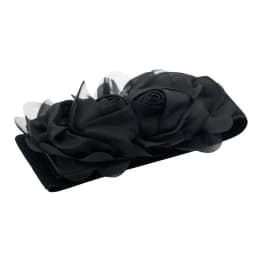 Fashion Belt For Women's Double Rose Flowers Elastic Stretch Waist Belt Wide Stretch Waistband