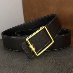 Designer Square Slide Fashion Buckle Brown Belts High Quality Men Full Grain Leather Luxury Famous Brand Young Men Ceinture Homm