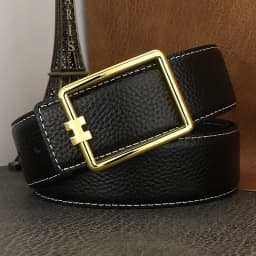 Designer Square Slide Fashion Buckle Brown Belts High Quality Men Full Grain Leather Luxury Famous Brand Young Men Ceinture Homm