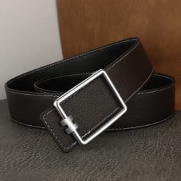 Designer Square Slide Fashion Buckle Brown Belts High Quality Men Full Grain Leather Luxury Famous Brand Young Men Ceinture Homm