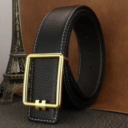 Designer Square Slide Fashion Buckle Brown Belts High Quality Men Full Grain Leather Luxury Famous Brand Young Men Ceinture Homm