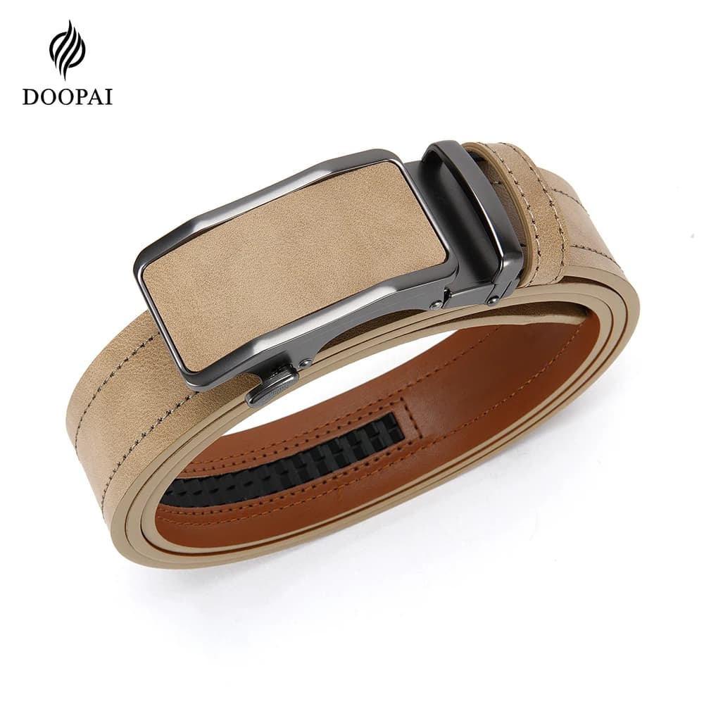Automatic Buckle Belt for Men Famous Brand Business Belt Men High-quality PU Leather Waist Straps Black Male Jeans Belts for Men