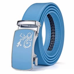 Men and Women Sky-blue Automatic Buckle Belt 2026 New Fashion Male Business Leisure Belt Bandwidth 3CM & 3.5CM