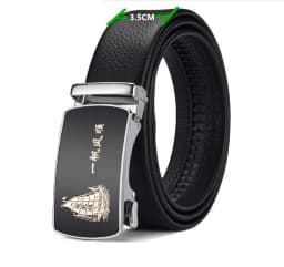 Men and Women Sky-blue Automatic Buckle Belt 2026 New Fashion Male Business Leisure Belt Bandwidth 3CM & 3.5CM