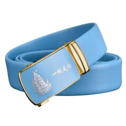 Men and Women Sky-blue Automatic Buckle Belt 2026 New Fashion Male Business Leisure Belt Bandwidth 3CM & 3.5CM