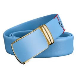 Men and Women Sky-blue Automatic Buckle Belt 2026 New Fashion Male Business Leisure Belt Bandwidth 3CM & 3.5CM