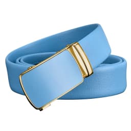 Men and Women Sky-blue Automatic Buckle Belt 2026 New Fashion Male Business Leisure Belt Bandwidth 3CM & 3.5CM