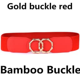 Women's Girdle Elastic Stretch Wide Waist Belts W Double Rings Buckle Cummerbunds Ladies