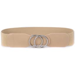 Women's Girdle Elastic Stretch Wide Waist Belts W Double Rings Buckle Cummerbunds Ladies