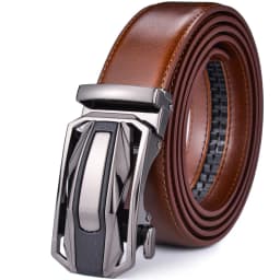 Ratchet Dress Genuine Leather Belts for Men with Automatic Buckle