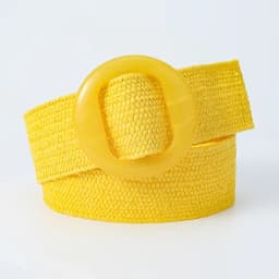 Green Black Yellow Vintage Braided Waist Belt Female Belt Round Buckle Wide Style Elasticity Belt for Women Clothing Accessories