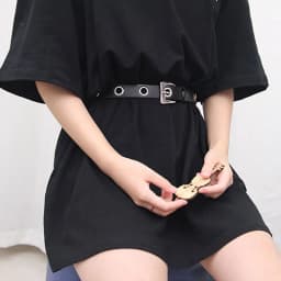 Men Women Punk Belt PU Leather Pin Buckle Jeans Strap Korean Full Hole Decorative Pants Chain Boys Girls Street Retro Waistband