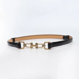Horsebit Woman Belt Vintage Brass Lock Buckle PU Leather Thin Belts Adjustable Waistband For Ladies Dress Coat Suit Decor Strap