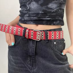 〔Funny〕Women's Rivet Belt Fashion Casual Punk Style Pu Leather Waistband Personalized Waistband Decoration Accessory