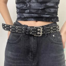〔Funny〕Women's Rivet Belt Fashion Casual Punk Style Pu Leather Waistband Personalized Waistband Decoration Accessory