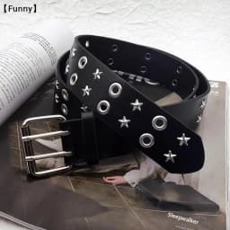 〔Funny〕Women's Rivet Belt Fashion Casual Punk Style Pu Leather Waistband Personalized Waistband Decoration Accessory