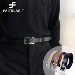 Fashion Teenagers Jeans Belt Chic Geometric Pin Buckle Black Girdle Strap Korean Vintage Waistband For Men Women PU Leather Belt