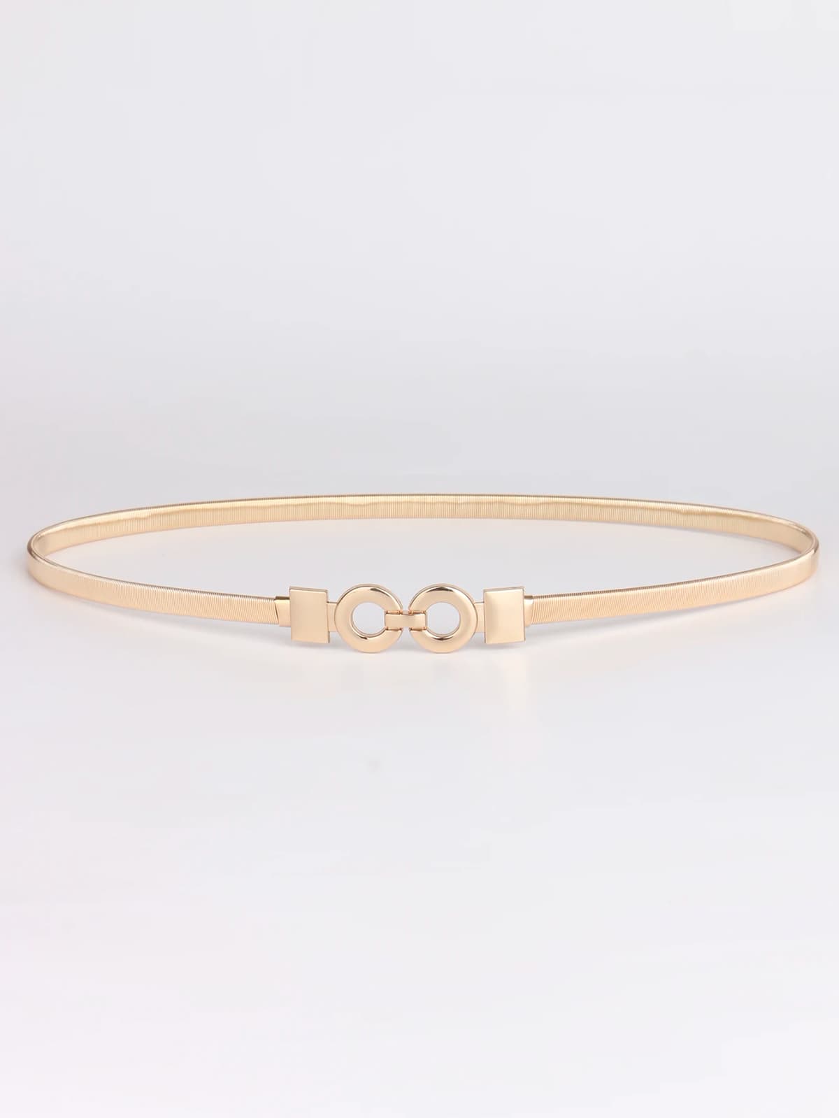 Metal Elastic Gold Eight characters Elastic Girls Ladies's Belts Women narrow Female Elegant Waistbands Waist Decorate For Dress