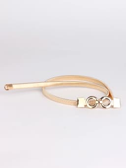 Metal Elastic Gold Eight characters Elastic Girls Ladies's Belts Women narrow Female Elegant Waistbands Waist Decorate For Dress