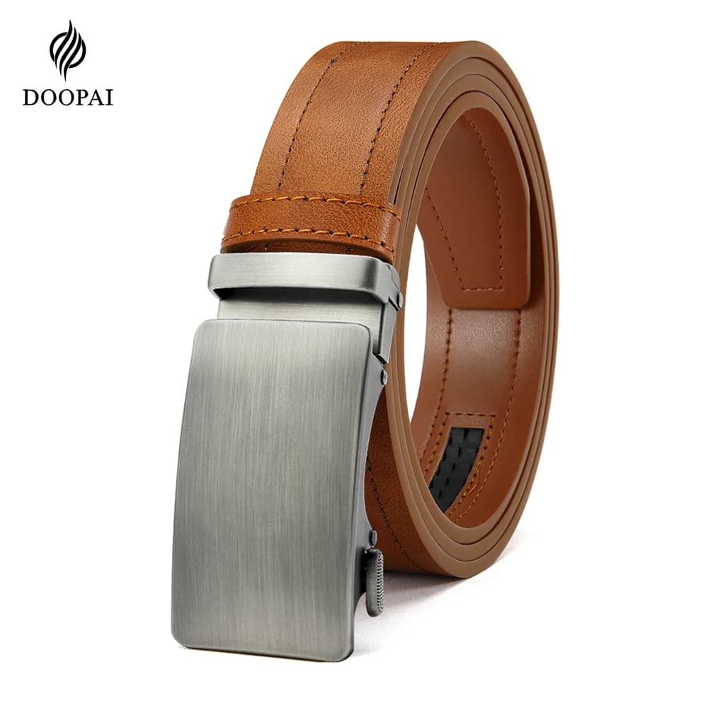 Men's Belt Metal Luxury Brand Automatic Buckle High-quality PU Leather High-quality Men's Business Casual Belt Multi-color