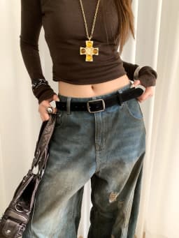 Korean Version Of Retro Velvet Brown Belt For Women A Small Number Of Skirts And Jeans Belts With A High-End Feel