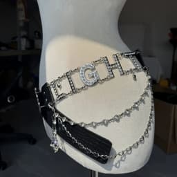 New Personalised Y2k Letter Fashion Belt Chain Rhinestone Pu Butterfly Decoration Belt Nightclub Hottie Premium Sexy Belt